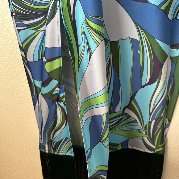 HOUSE OF HARLOW Maxi Geometric Pattern Elastic Waist Fringes Skirt BNWT - Picture 3 of 11